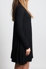 Black Piko Turtleneck Swing Dress - DEV!  - 2