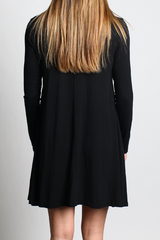 Black Piko Turtleneck Swing Dress - DEV!  - 3