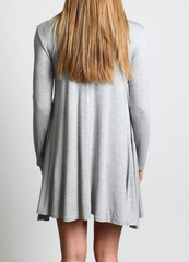 Heather Gray Piko Turtleneck Swing Dress - DEV!  - 3