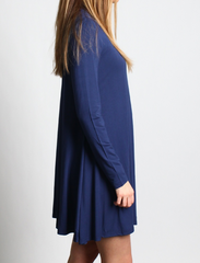 Navy Piko Turtleneck Swing Dress - DEV!  - 2