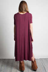 Dark Maroon Piko High Low Dress - DEV!  - 3