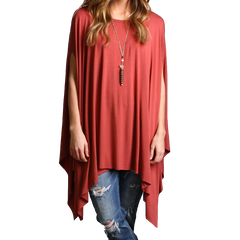 Marsala Piko Asymmetrical Poncho - DEV!  - 1
