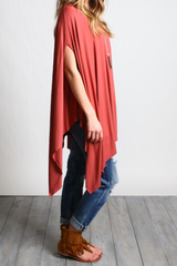 Marsala Piko Asymmetrical Poncho - DEV!  - 2