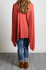 Marsala Piko Asymmetrical Poncho - DEV!  - 3