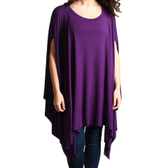 Dark Purple Piko Asymmetrical Poncho - DEV!  - 1