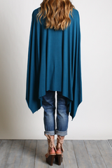 Majolica Blue Piko Asymmetrical Poncho - DEV!  - 3