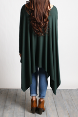 Dark Green Piko Long Sleeve Drape Tunic - DEV!  - 3