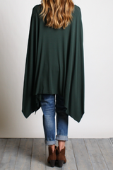 Dark Green Piko Asymmetrical Poncho - DEV!  - 3