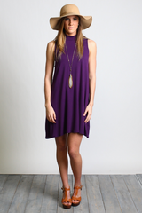 Dark Purple Piko Mock Neck Tunic - DEV!  - 4