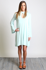 Mint Piko Keyhole Bell Sleeve Dress - DEV!  - 4