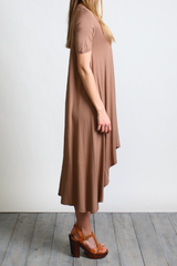 Mocha Piko High Low Dress - DEV!  - 2