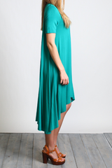 Green Piko High Low Dress - DEV!  - 2
