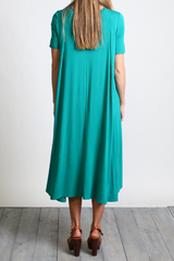 Green Piko High Low Dress - DEV!  - 3