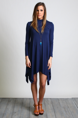 Navy Piko Handkerchief Dress - DEV!  - 4