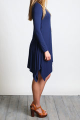Navy Piko Handkerchief Dress - DEV!  - 3