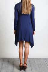 Navy Piko Handkerchief Dress - DEV!  - 2