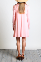 Rose Quartz Piko Turtleneck Swing Dress - DEV!  - 3