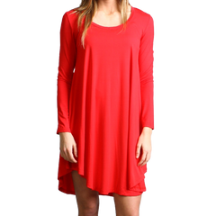 Red Piko Scoop Neck Dress - DEV!  - 1