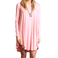 Rose Quartz Piko Scoop Neck Dress - DEV!  - 1