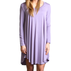 Lilac Gray Piko Scoop Neck Dress - DEV!  - 1