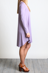 Lilac Gray Piko Scoop Neck Dress - DEV!  - 2