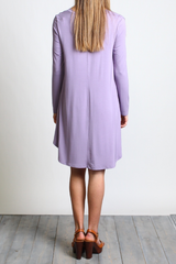Lilac Gray Piko Scoop Neck Dress - DEV!  - 3
