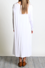 White Piko Long Sleeve High Low Dress - DEV!  - 3
