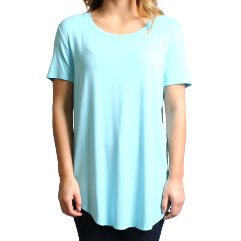 Limpet Shell Piko Short Sleeve Curved Hem Top