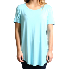 Limpet Shell Piko Short Sleeve Curved Hem Top - DEV!  - 1
