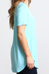 Limpet Shell Piko Short Sleeve Curved Hem Top - DEV!  - 2
