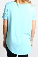Limpet Shell Piko Short Sleeve Curved Hem Top - DEV!  - 3