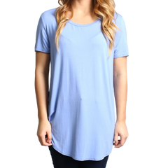 Serenity Piko Short Sleeve Curved Hem Top - DEV!  - 1