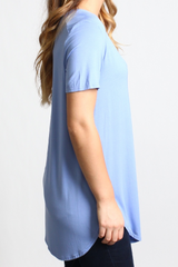 Serenity Piko Short Sleeve Curved Hem Top - DEV!  - 2