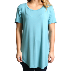 Paloma Piko Short Sleeve Curved Hem Top - DEV!  - 1