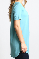Paloma Piko Short Sleeve Curved Hem Top - DEV!  - 2