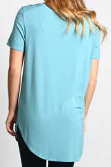 Paloma Piko Short Sleeve Curved Hem Top - DEV!  - 3