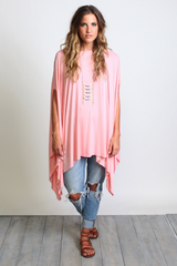 Rose Quartz Piko Asymmetrical Poncho - DEV!  - 4