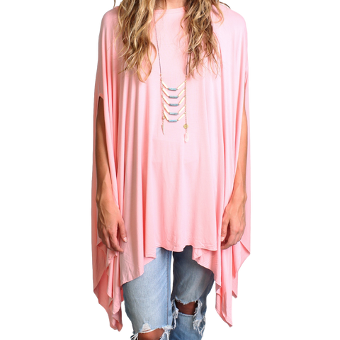 Rose Quartz Piko Asymmetrical Poncho