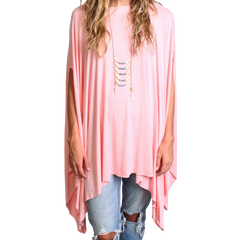 Rose Quartz Piko Asymmetrical Poncho - DEV!  - 1