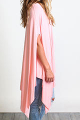 Rose Quartz Piko Asymmetrical Poncho - DEV!  - 2