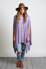 Lilac Gray Piko Asymmetrical Poncho - DEV!  - 4