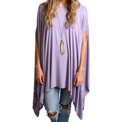 Lilac Gray Piko Asymmetrical Poncho - DEV!  - 1