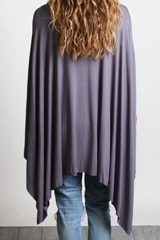 Charcoal Gray Piko Asymmetrical Poncho - DEV!  - 3