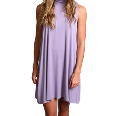 Lilac Gray Piko Mock Neck Tunic - DEV!  - 1