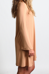 Iced Coffee Piko Lace Up Swing Dress - DEV!  - 2