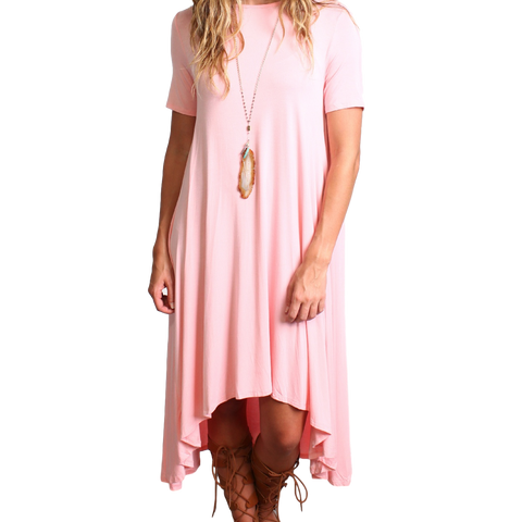 Rose Quartz Piko High Low Dress
