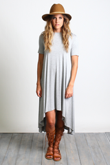Heather Gray Piko High Low Dress - DEV!  - 4