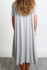 Heather Gray Piko High Low Dress - DEV!  - 3