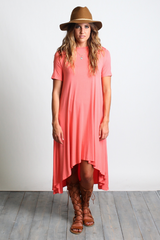 Peach Echo Piko High Low Dress - DEV!  - 4