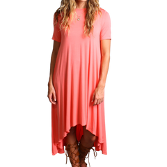 Peach Echo Piko High Low Dress - DEV!  - 1